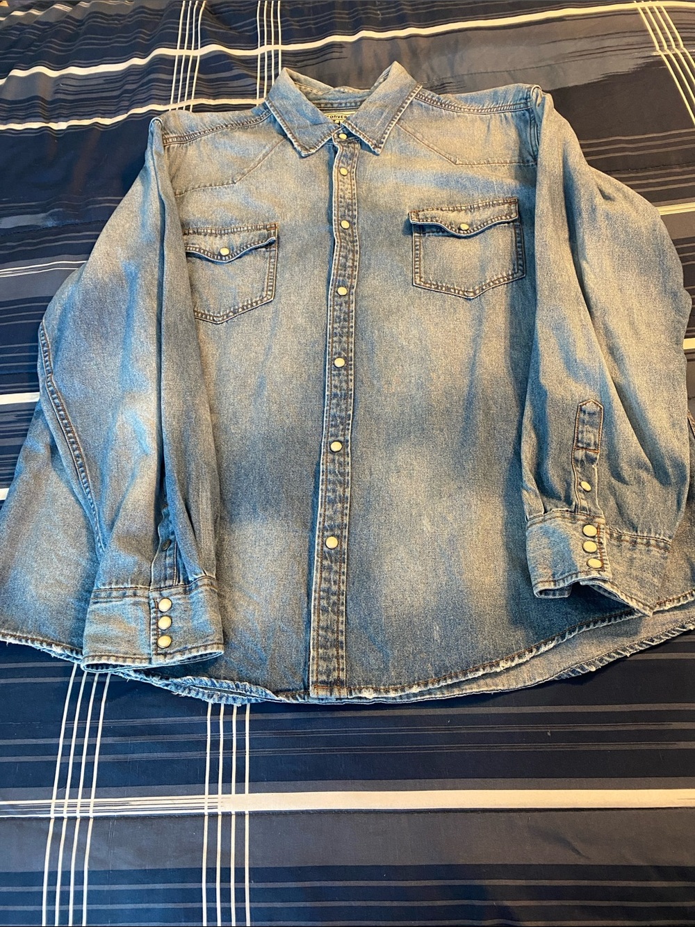 Converse Light Blue Denim Button-Up Shirt